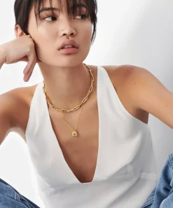 Missoma Necklaces^18ct Gold-Plated Vermeil Silver Engravable September Birthstone Star Ridge Pendant Necklace