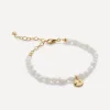 Monica Vinader Bracelets^18ct Gold-Plated Vermeil Silver Capri Mini Keshi Pearl Disc Bracelet