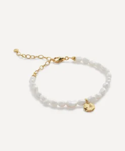 Monica Vinader Bracelets^18ct Gold-Plated Vermeil Silver Capri Mini Keshi Pearl Disc Bracelet