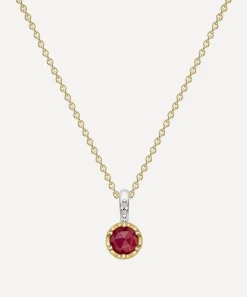 Dinny Hall Necklaces^22ct Gold-Plated Vermeil Silver July Ruby Birthstone Pendant Necklace