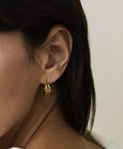 Laura Vann Earrings^18ct Gold-Plated Vermeil Silver Rene Hoop Earrings