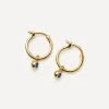 Missoma Earrings^18ct Gold-Plated Vermeil Silver Tennis Charm Mini Drop Hoop Earrings