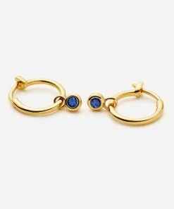 Missoma Earrings^18ct Gold-Plated Vermeil Silver Tennis Charm Mini Drop Hoop Earrings