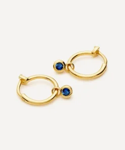 Missoma Earrings^18ct Gold-Plated Vermeil Silver Tennis Charm Mini Drop Hoop Earrings
