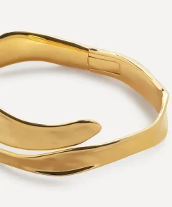 Monica Vinader Bracelets^18ct Gold-Plated Vermeil Silver Wave Open Bold Cuff Bracelet