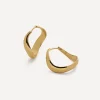Monica Vinader Earrings^18ct Gold-Plated Vermeil Silver Swirl Medium Hoop Earrings