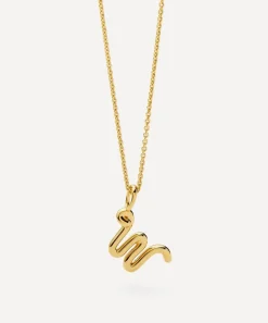 Missoma Necklaces^18ct Gold-Plated Vermeil Silver Curly Molten Mini W Initial Pendant Necklace