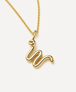 Missoma Necklaces^18ct Gold-Plated Vermeil Silver Curly Molten Mini W Initial Pendant Necklace