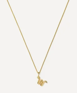 Missoma Necklaces^18ct Gold-Plated Vermeil Silver Curly Molten Mini W Initial Pendant Necklace