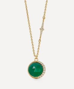 Astley Clarke Necklaces^18ct Gold-Plated Vermeil Silver Large Luna Green Chalcedony Pendant Necklace