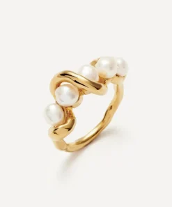 Missoma Rings^18ct Gold-Plated Vermeil Silver Molten Pearl Twisted Ring