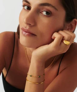 Missoma Bracelets^18ct Gold-Plated Vermeil Silver Magma Gemstone Charm Bracelet