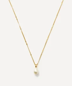 Missoma Necklaces^18ct Gold-Plated Vermeil Silver Baroque Pearl Twisted Chain Pendant Necklace