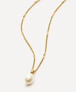 Missoma Necklaces^18ct Gold-Plated Vermeil Silver Baroque Pearl Twisted Chain Pendant Necklace