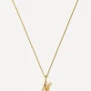 Missoma Necklaces^18ct Gold-Plated Vermeil Silver Curly Molten Mini N Initial Pendant Necklace