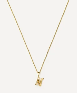 Missoma Necklaces^18ct Gold-Plated Vermeil Silver Curly Molten Mini N Initial Pendant Necklace