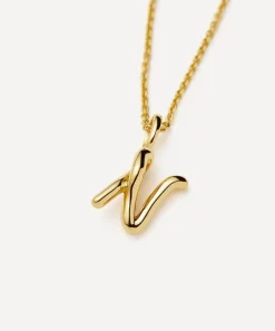 Missoma Necklaces^18ct Gold-Plated Vermeil Silver Curly Molten Mini N Initial Pendant Necklace