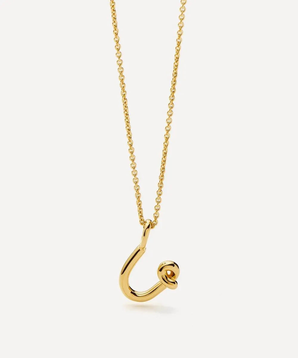 Missoma Necklaces^18ct Gold-Plated Vermeil Silver Curly Molten Mini U Initial Pendant Necklace