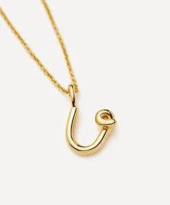 Missoma Necklaces^18ct Gold-Plated Vermeil Silver Curly Molten Mini U Initial Pendant Necklace