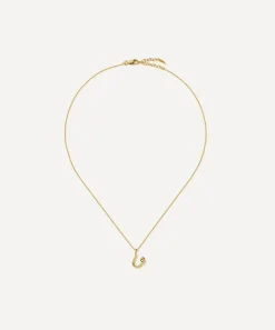 Missoma Necklaces^18ct Gold-Plated Vermeil Silver Curly Molten Mini U Initial Pendant Necklace