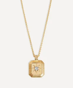 Missoma Necklaces^18ct Gold-Plated Vermeil Silver Engravable April Birthstone Star Ridge Pendant Necklace