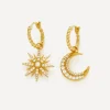 Missoma Earrings^18ct Gold-Plated Vermeil Silver Harris Reed Moonlight Pearl Hoop Earrings