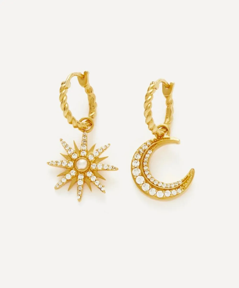 Missoma Earrings^18ct Gold-Plated Vermeil Silver Harris Reed Moonlight Pearl Hoop Earrings