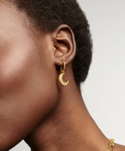 Missoma Earrings^18ct Gold-Plated Vermeil Silver Harris Reed Moonlight Pearl Hoop Earrings