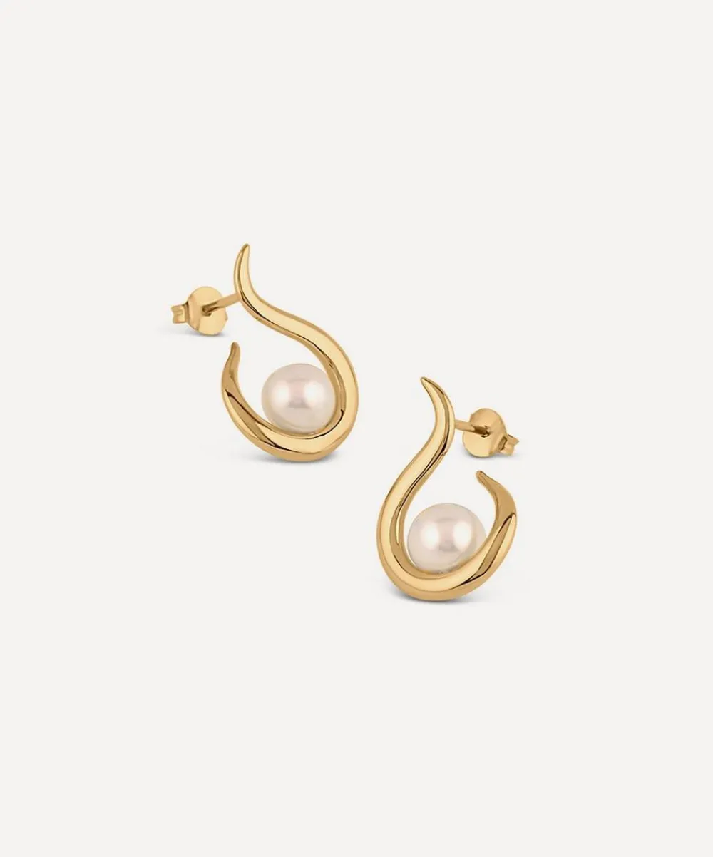 Dinny Hall Earrings|Earrings^22ct Gold-Plated Vermeil Silver Toro Pearl Twist Stud Earrings