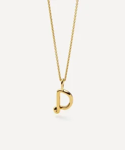 Missoma Necklaces^18ct Gold-Plated Vermeil Silver Curly Molten Mini D Initial Pendant Necklace