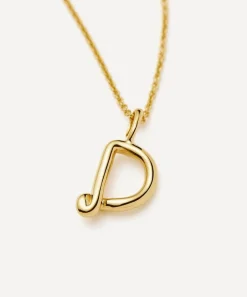 Missoma Necklaces^18ct Gold-Plated Vermeil Silver Curly Molten Mini D Initial Pendant Necklace