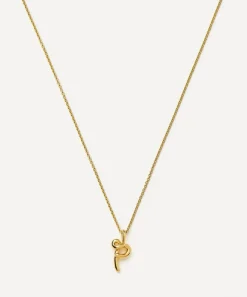 Missoma Necklaces^18ct Gold-Plated Vermeil Silver Curly Molten Mini P Initial Pendant Necklace