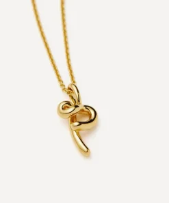 Missoma Necklaces^18ct Gold-Plated Vermeil Silver Curly Molten Mini P Initial Pendant Necklace