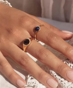 Astley Clarke Rings^18ct Gold-Plated Vermeil Silver Luna Lapis Ring