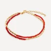 Monica Vinader Bracelets^18ct Gold-Plated Vermeil Silver Mini Nugget Gemstone Beaded Bracelet