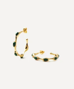 Missoma Earrings^18ct Gold-Plated Vermeil Silver Magma Gemstone Hoop Earrings