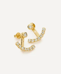 Missoma Earrings^18ct Gold-Plated Vermeil Silver Tennis Ear Jacket Stud Earrings