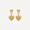 Astley Clarke Earrings^18ct Gold-Plated Vermeil Silver Biography Double Heart Drop Earrings