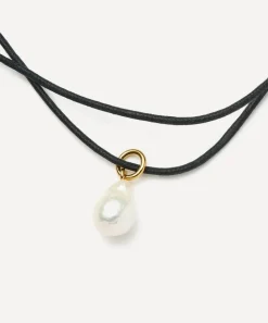 Missoma Necklaces^18ct Gold-Plated Vermeil Silver Baroque Pearl Cord Necklace