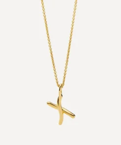 Missoma Necklaces^18ct Gold-Plated Vermeil Silver Curly Molten Mini X Initial Pendant Necklace