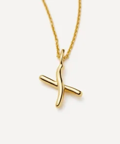 Missoma Necklaces^18ct Gold-Plated Vermeil Silver Curly Molten Mini X Initial Pendant Necklace