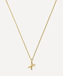 Missoma Necklaces^18ct Gold-Plated Vermeil Silver Curly Molten Mini X Initial Pendant Necklace
