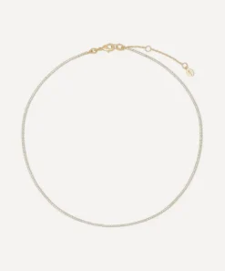 SHASHI Necklaces^14ct Gold-Plated Vermeil Silver Micro Teeny Tiny Tennis Necklace
