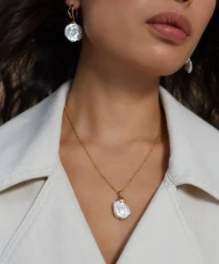 Monica Vinader Charms & Pendants^18ct Gold-Plated Vermeil Silver Keshi Pearl Pendant Charm