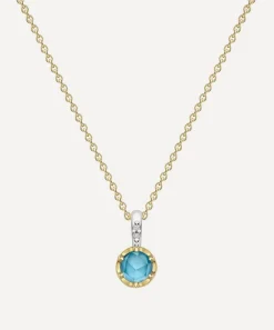 Dinny Hall Necklaces^22ct Gold-Plated Vermeil Silver March Aquamarine Birthstone Pendant Necklace