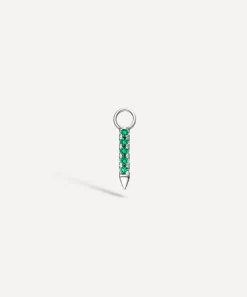 Maria Tash Charms & Pendants|Charms & Pendants^18ct 7mm Diamond and Emerald Eternity Bar Charm