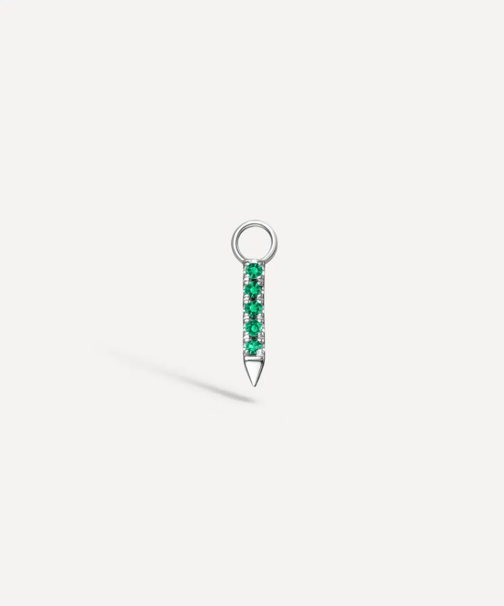 Maria Tash Charms & Pendants|Charms & Pendants^18ct 7mm Diamond and Emerald Eternity Bar Charm