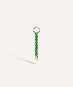 Maria Tash Charms & Pendants|Charms & Pendants^18ct 11mm Diamond and Emerald Eternity Bar Charm