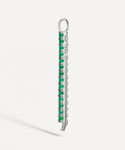 Maria Tash Charms & Pendants|Charms & Pendants^18ct 18mm Diamond and Emerald Eternity Bar Charm