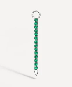 Maria Tash Charms & Pendants|Charms & Pendants^18ct 18mm Diamond and Emerald Eternity Bar Charm